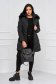 Geaca din fas neagra calduroasa midi cu gluga detasabila accesorizata cu blana ecologica - SunShine 5 - StarShinerS.ro