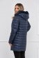 Darkblue jacket midi from slicker with turtle neck with faux fur details 2 - StarShinerS.com