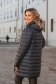 Dark blue jacket midi from slicker with turtle neck with faux fur details 2 - StarShinerS.com