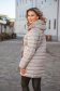 Cream jacket midi from slicker with turtle neck with faux fur details 2 - StarShinerS.com