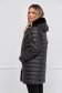 Black jacket midi from slicker with turtle neck with faux fur details 2 - StarShinerS.com