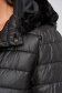 Black jacket midi from slicker with turtle neck with faux fur details 6 - StarShinerS.com
