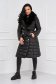 Black jacket from slicker midi fur collar 5 - StarShinerS.com