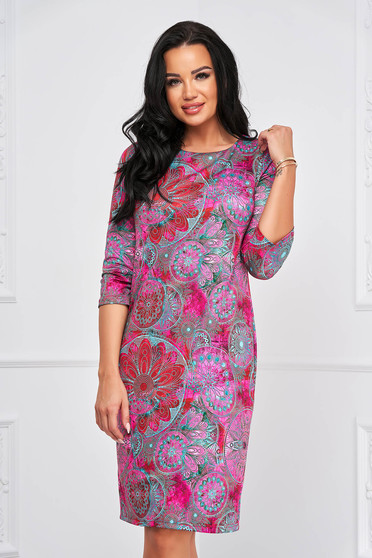 StarShinerS dress knitted midi pencil with rounded cleavage