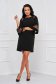 Black Elastic Fabric Short Dress with Straight Cut and Bell Sleeves - StarShinerS 3 - StarShinerS.com