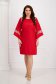 - StarShinerS elastic cloth short cut straight with bell sleeve red dress 4 - StarShinerS.com