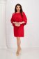 - StarShinerS elastic cloth short cut straight with bell sleeve red dress 5 - StarShinerS.com