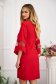- StarShinerS elastic cloth short cut straight with bell sleeve red dress 2 - StarShinerS.com