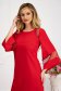- StarShinerS elastic cloth short cut straight with bell sleeve red dress 1 - StarShinerS.com
