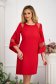 - StarShinerS elastic cloth short cut straight with bell sleeve red dress 3 - StarShinerS.com
