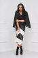 Black dress crepe from ecological leather midi pencil - StarShinerS 4 - StarShinerS.com
