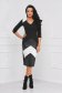 Black dress crepe from ecological leather midi pencil - StarShinerS 3 - StarShinerS.com