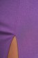 Rochie din crep mov midi tip creion crapata pe picior cu umeri cu volum - StarShinerS 6 - StarShinerS.ro