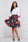 Black skirt elastic cloth midi cloche with elastic waist with floral print - StarShinerS 3 - StarShinerS.com