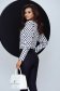 Women`s blouse georgette dots print loose fit accessorized with breastpin 2 - StarShinerS.com