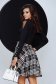 Black women`s shirt cotton accessorized with chain net shoulders 2 - StarShinerS.com