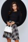 Black women`s shirt cotton accessorized with chain net shoulders 3 - StarShinerS.com