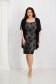Rochie din dantela neagra midi tip creion cu suprapunere din voal - StarShinerS 4 - StarShinerS.ro