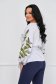 - StarShinerS grey women`s blouse with straight cut with puffed sleeves georgette 2 - StarShinerS.com