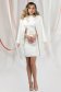 Ivory overcoat straight with pearls elastic cloth 3 - StarShinerS.com