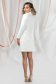 Ivory overcoat straight with pearls elastic cloth 4 - StarShinerS.com