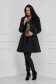 Black coat jacquard cloche with pockets 3 - StarShinerS.com