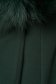 Darkgreen coat cloche elastic cloth fur collar 6 - StarShinerS.com