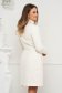 Ivory coat tented cloth high collar lateral pockets 2 - StarShinerS.com