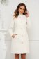 Ivory coat tented cloth high collar lateral pockets 1 - StarShinerS.com