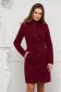 Burgundy coat tented cloth high collar lateral pockets 1 - StarShinerS.com