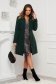 Darkgreen coat tented cloth high collar lateral pockets 4 - StarShinerS.com