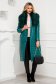 Green jacket from slicker long with faux fur accessory 4 - StarShinerS.com