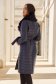 Long Navy Padded Jacket Accessorized with Detachable Faux Fur - Artista 3 - StarShinerS.com