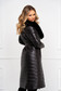 Black jacket from slicker long with faux fur accessory 3 - StarShinerS.com