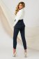 Dark blue trousers conical with button accessories elastic cloth 5 - StarShinerS.com