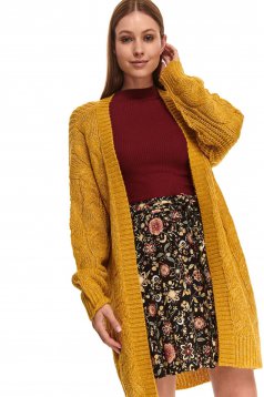 Yellow cardigan knitted