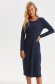 Dark blue dress textured crepe pencil accessorized with tied waistband 1 - StarShinerS.com