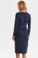 Dark blue dress textured crepe pencil accessorized with tied waistband 3 - StarShinerS.com