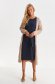 Dark blue dress textured crepe pencil accessorized with tied waistband 4 - StarShinerS.com