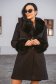 Palton din lana negru in clos cu guler si mansete din blana ecologica - SunShine 1 - StarShinerS.ro
