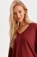 Burgundy women`s blouse loose fit jersey with v-neckline 5 - StarShinerS.com