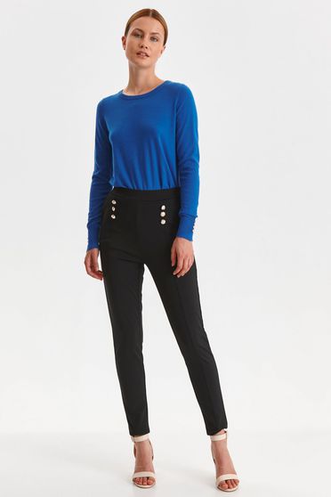 Casual jumpers, Blue sweater lycra loose fit with rounded cleavage - StarShinerS.com