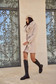 Palton din lana crem cambrat cu guler detasabil din blana ecologica - SunShine 2 - StarShinerS.ro