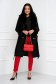 Palton din lana negru in clos cu guler si mansete din blana ecologica - SunShine 4 - StarShinerS.ro