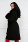 Palton din lana negru in clos cu guler si mansete din blana ecologica - SunShine 2 - StarShinerS.ro
