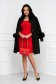Black coat wool cloche with inside lining with faux fur details 4 - StarShinerS.com