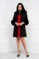 Black coat wool cloche with inside lining with faux fur details 3 - StarShinerS.com