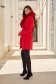 Red woolen coat cinched with detachable faux fur collar - SunShine 5 - StarShinerS.com
