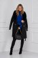 Black coat wool fur collar tented 5 - StarShinerS.com
