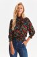 Black women`s blouse georgette with turtle neck loose fit 1 - StarShinerS.com